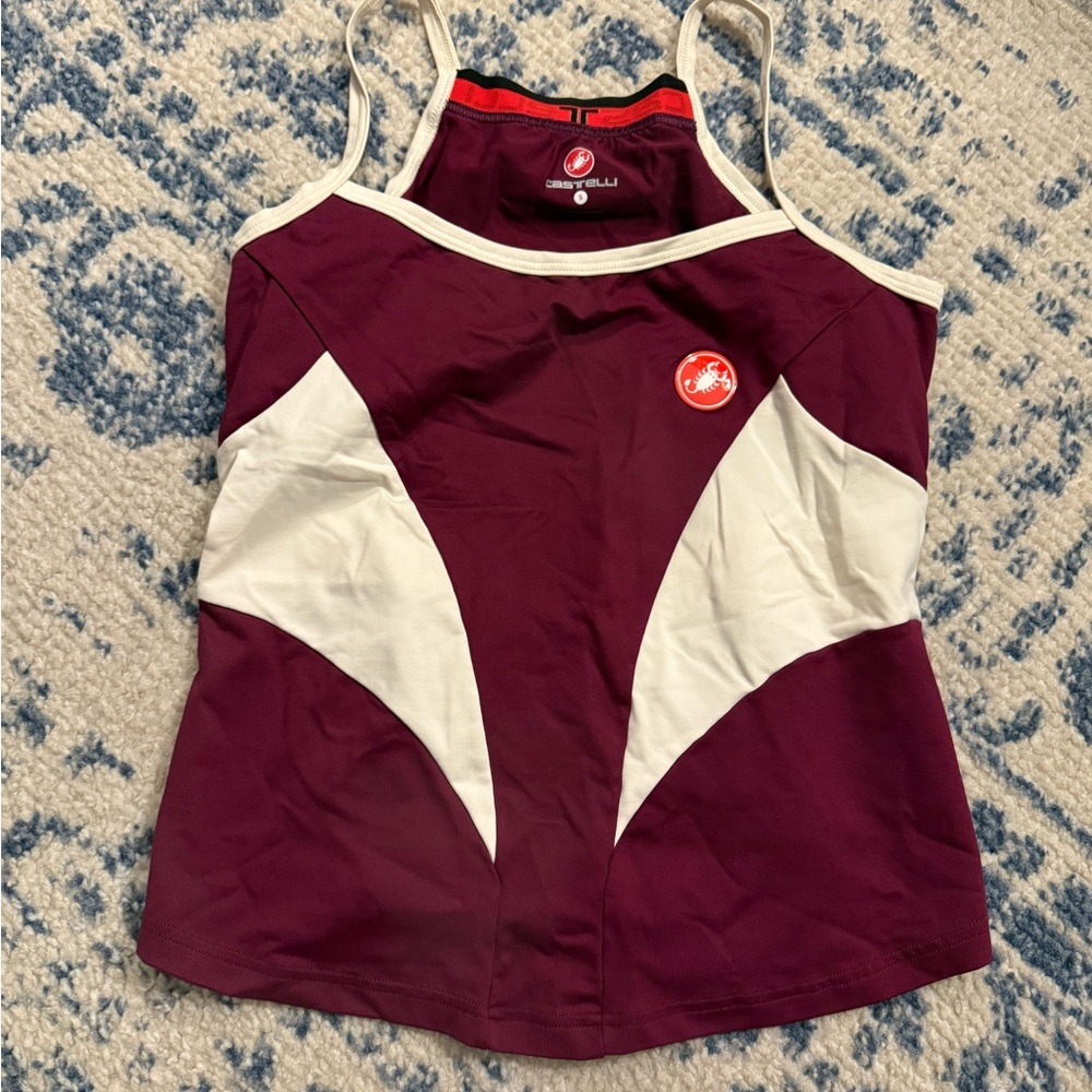 Castelli Women's Cycling Tank Top - Burgundy and White